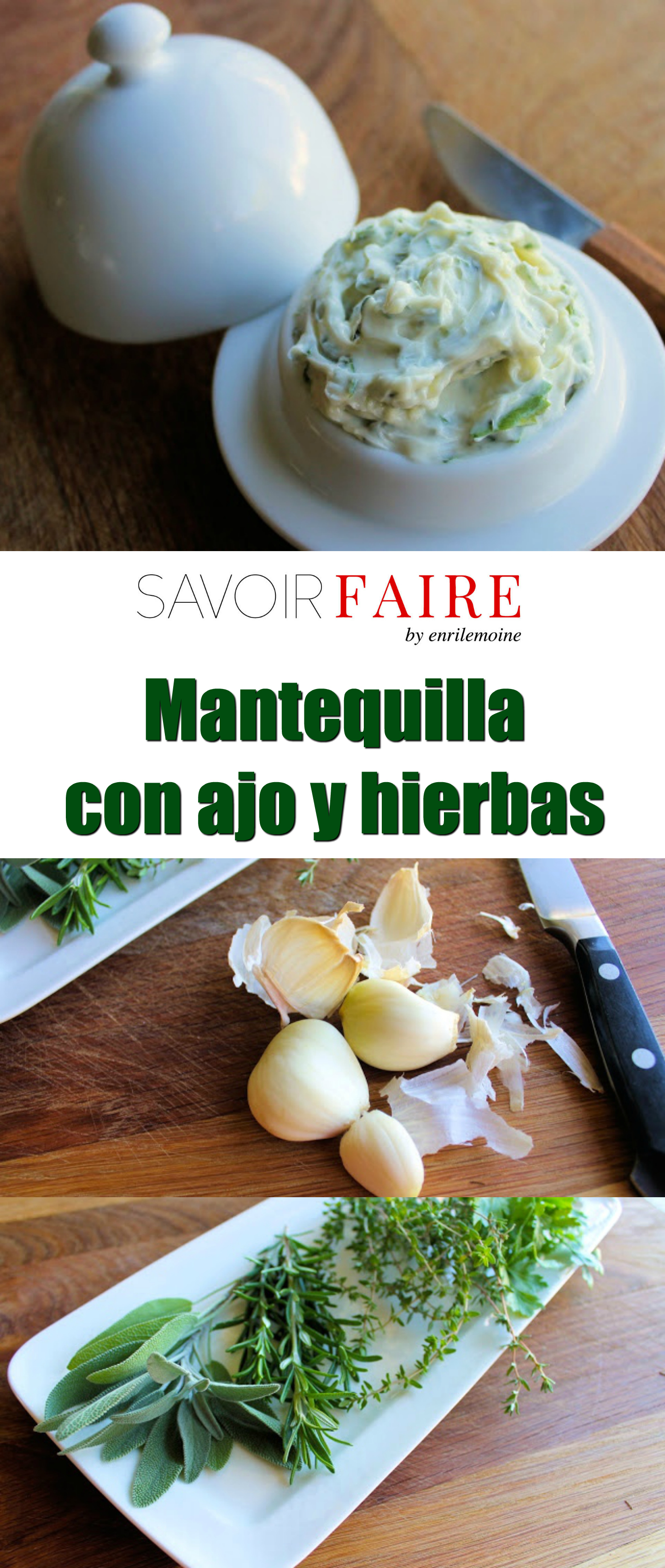 Esta receta de mantequilla con hierbas y ajo es fácil de preparar y sumamente versátil: la puedes comer con pan, usarla para sazonar el pavo de Acción de Gracias y va muy bien con arroz blanco y sobre carnes y pescados. Además la puedes congelar y dura meses en el refrigerador. Haz clic para ver la receta paso a paso.