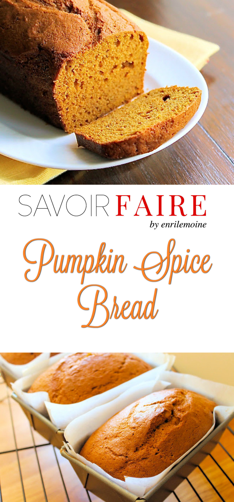 This pumpkin spice bread has ginger, cinnamon, nutmeg and all spice, resulting in a bread that is spongy and fragrant, summing up the aromas of the season. Click for the step-by-step recipe.