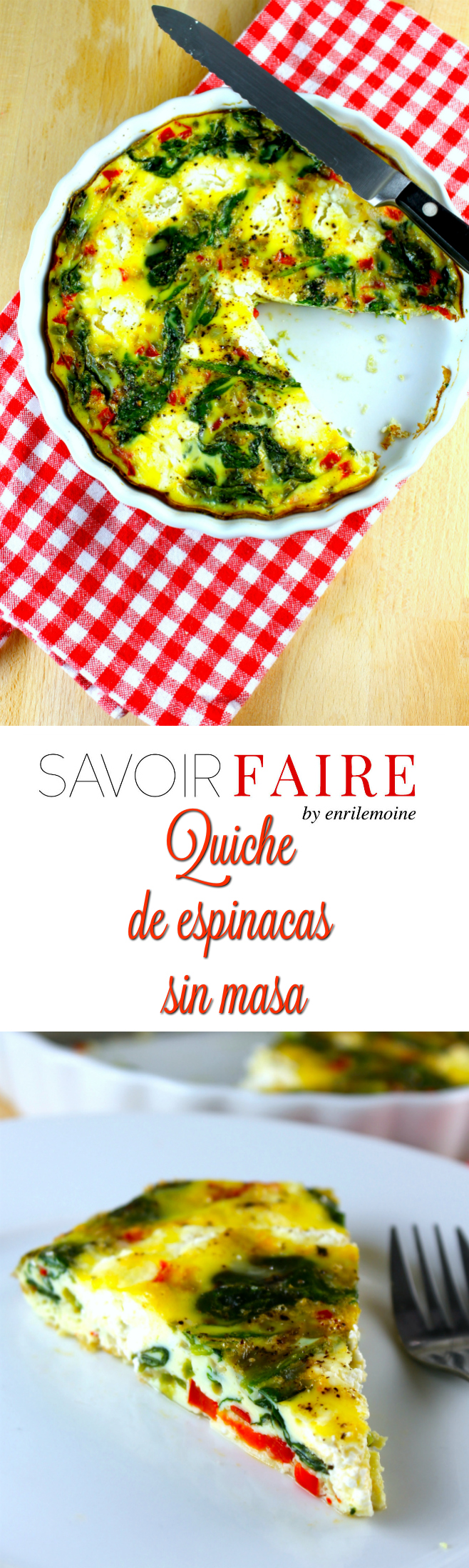 Esta quiche sin costra de espinaca y queso de cabra se puede servir en el desayuno, brunch almuerzo e incluso como aperitivo en la cena. Es libre de gluten y baja en carbohidratos #Ad #MiCocinaViveMejor