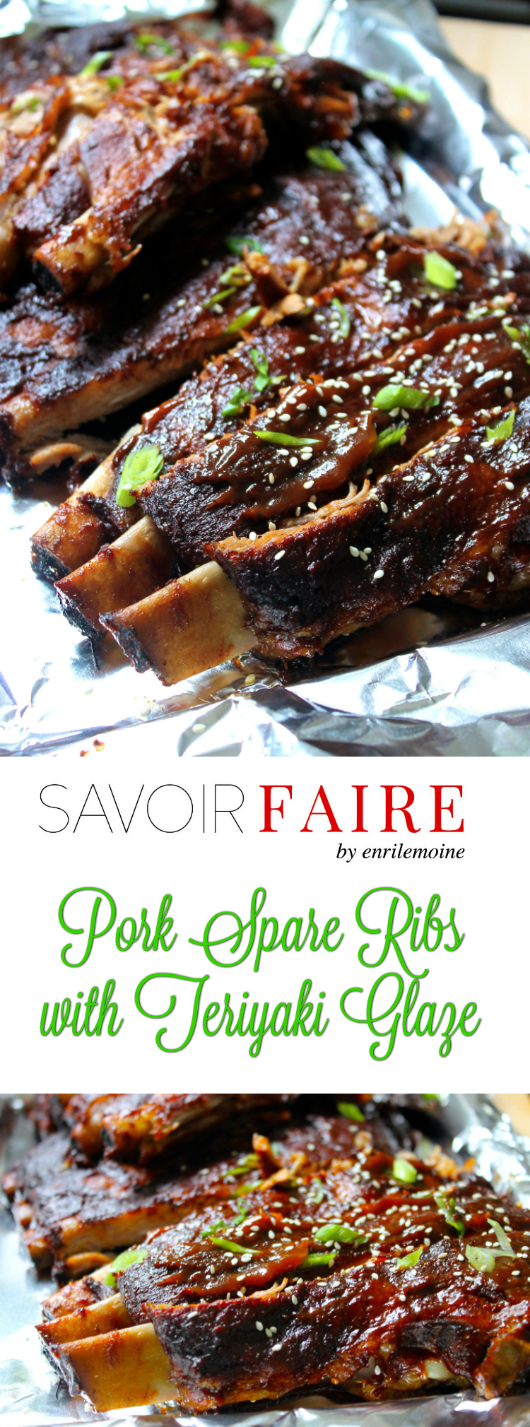 These BBQ Pork Spare Ribs with Teriyaki Glaze are to die-for. The trick is cook them in the oven and finish them on the grill over indirect fire. Click for the step-by-step recipe #Ad #SaborSmithfield