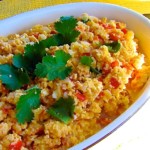 perico scrambled eggs with sofrito