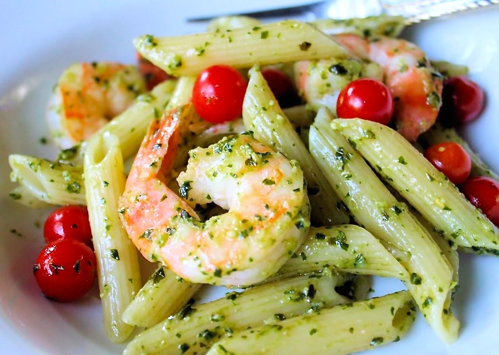 Basil Pesto & Shrimp Pasta - EnriLemoine