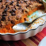 puré de batatas con streusel de pecanas