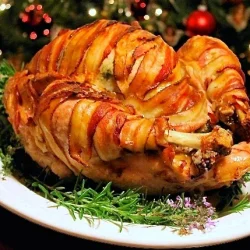 bacon wrapped turkey,bacon-wrapped roasted turkey recipe,bacon-covered roasted turkey,How to make the Best Roasted Bacon-Wrapped Turkey