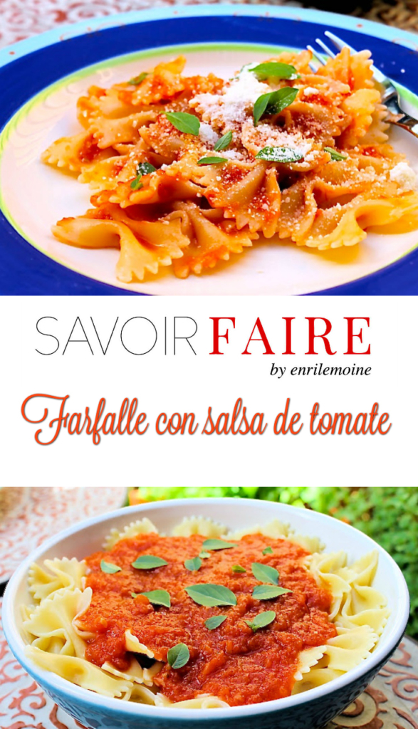 Farfalle con salsa de tomate