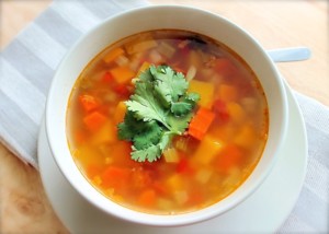 sopa de siete vegetales