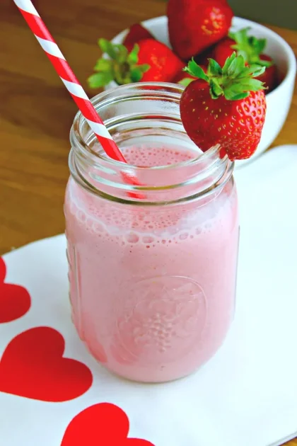 batido de fresa con avena