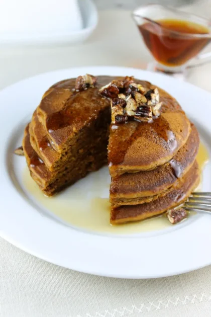 Sweet Potato Pancakes with Candied Pecans - SAVOIR FAIRE by enrilemoine