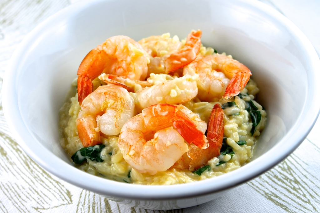 Risotto con camarón y espinaca + VIDEO Enri Lemoine