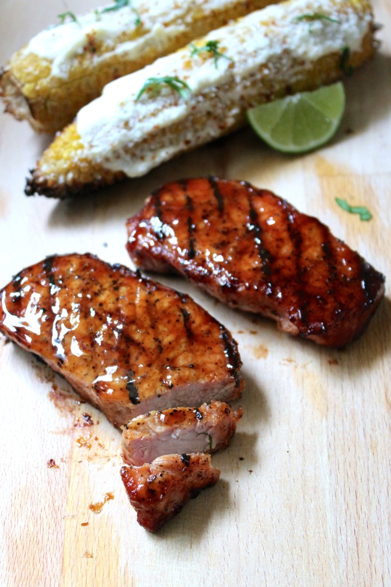 grilled boneless pork chops