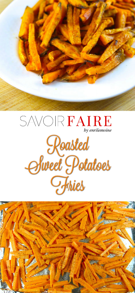 These roasted sweet potato fries are the perfect, low calorie substitute for French fries. Click for the step-by-step recipe.