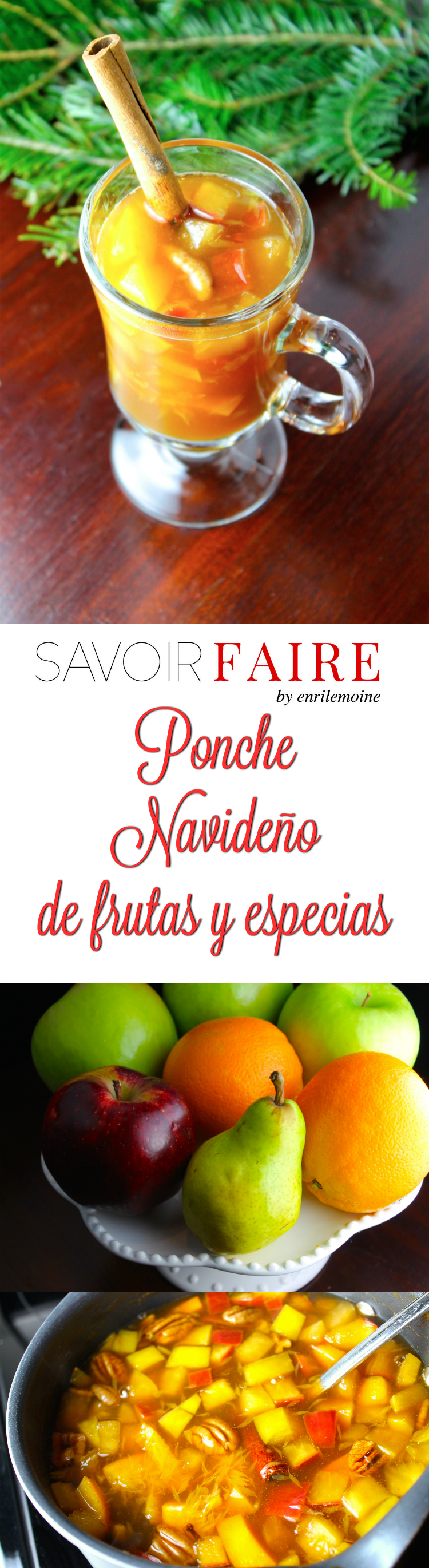 Este ponche navideño de frutas y especias,