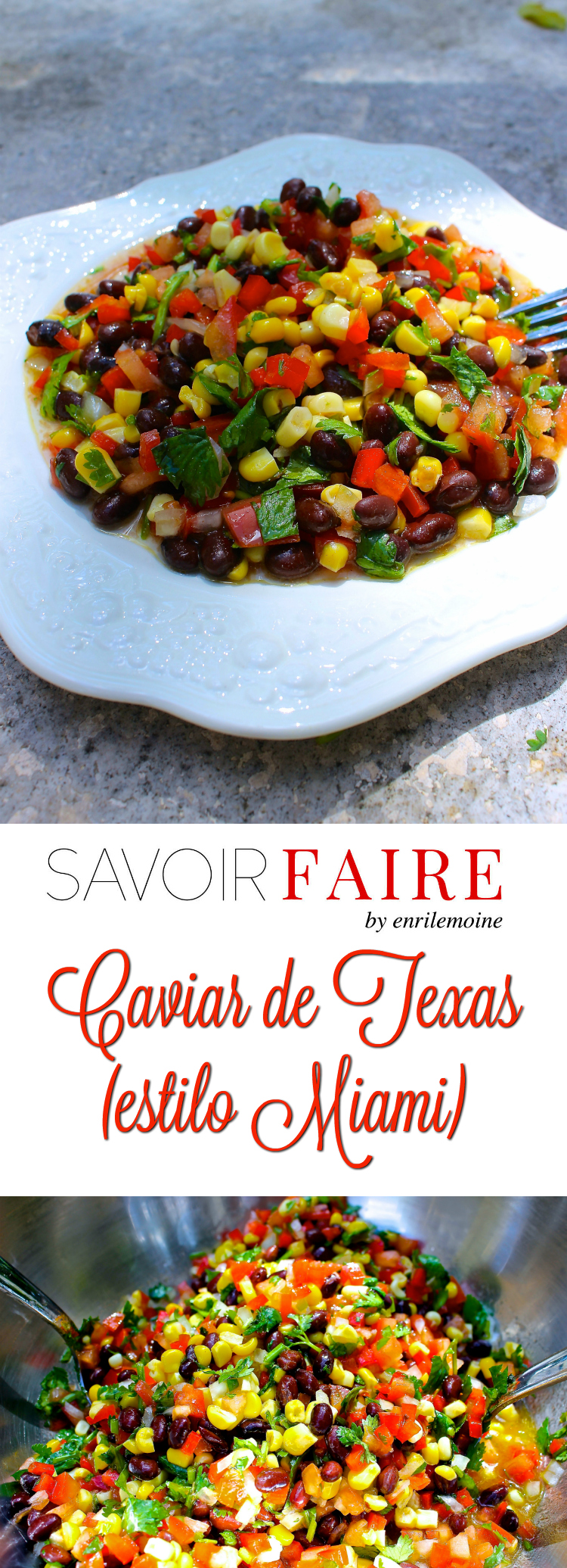 Esta es mi versión tropical del clásico Cowboy o Texas Caviar, hecho con frijoles negros en lugar de frijoles ojinegros. Se puede servir como ensalada acompañando carnes, aves y pescados a la parrilla, o como salsa para picar con tortillas o totopos. Haz clic para ver la receta paso a paso #Ad #NAKANONewYear #NewYearSwaps #IC