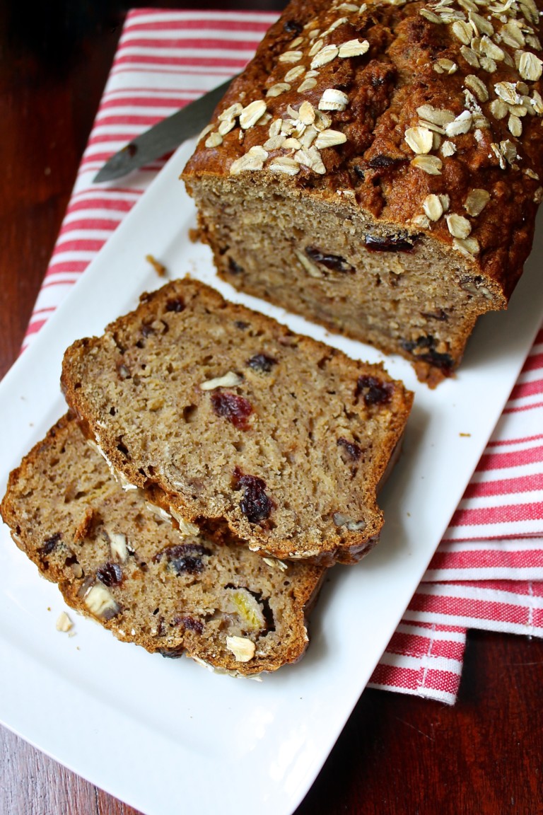 oatmeal cranberry-banana bread