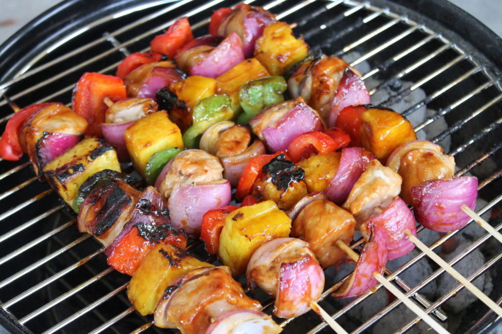 Grilled Pork & Pineapple Skewers with Chimichurri
