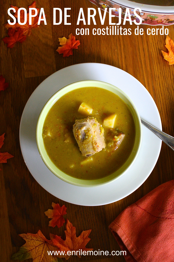 Para chuparse los dedos, así es esta sopa de arvejas con costillitas de cerdo. Perfecta para cuando bajan las temperaturas, esta sopa tiene además de las costillitas, papas en daditos, lo que la hace una comida completa. Haz clic para ver la receta y el video. #Ad #PorkEsSabor #cocinavenezolana #enrilemoine