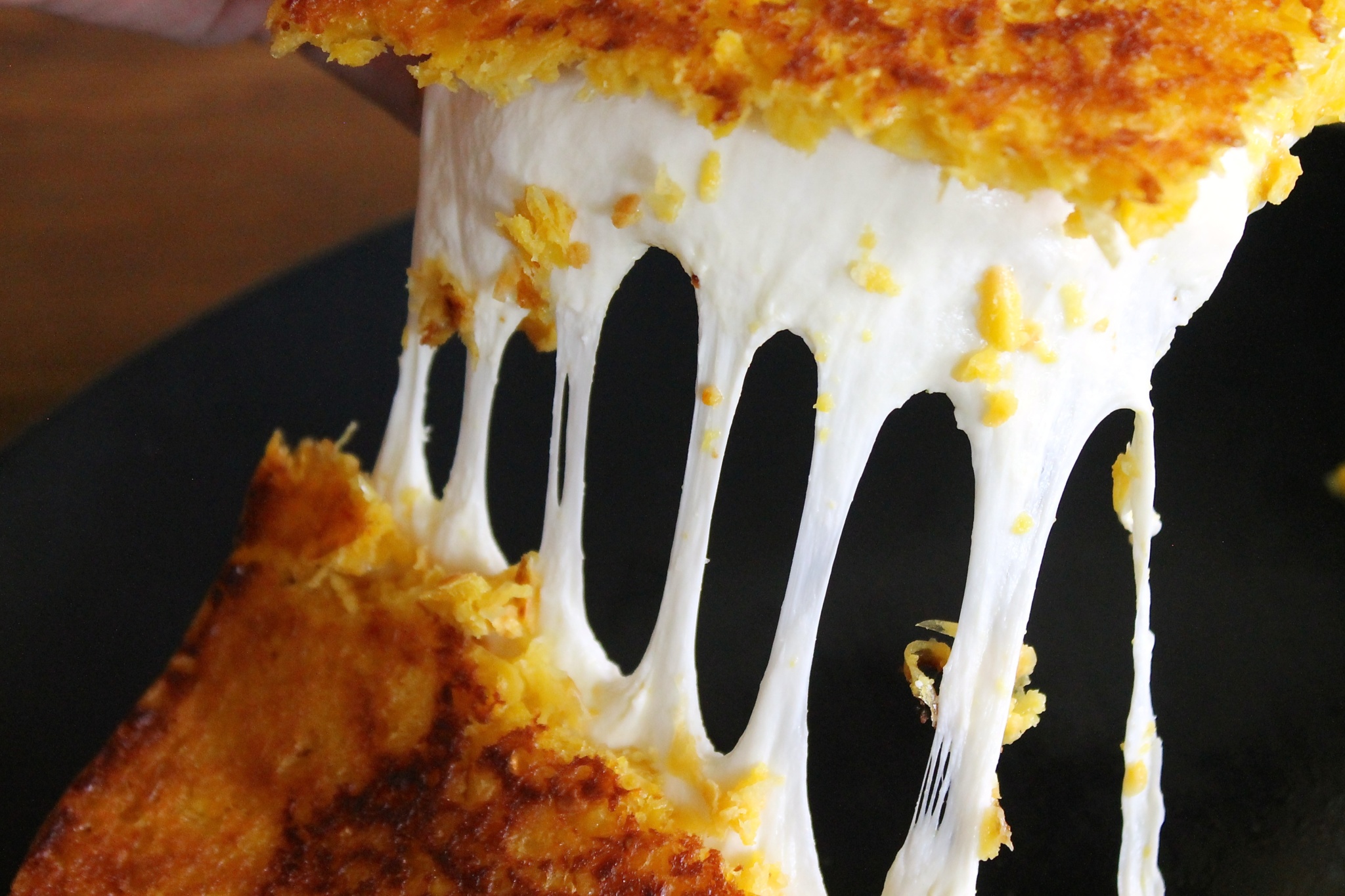 Cachapas with gooey queso de mano