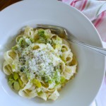 fettuccine con ajo porro