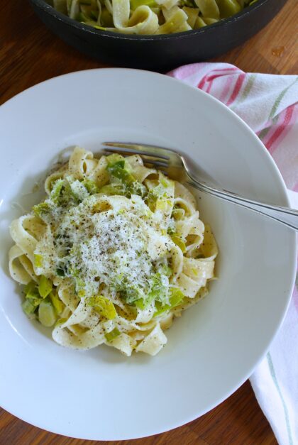 Creamy Fettuccine with Leeks