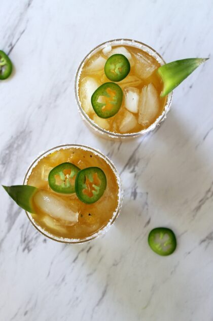 grilled pineapple and jalapeño margarita