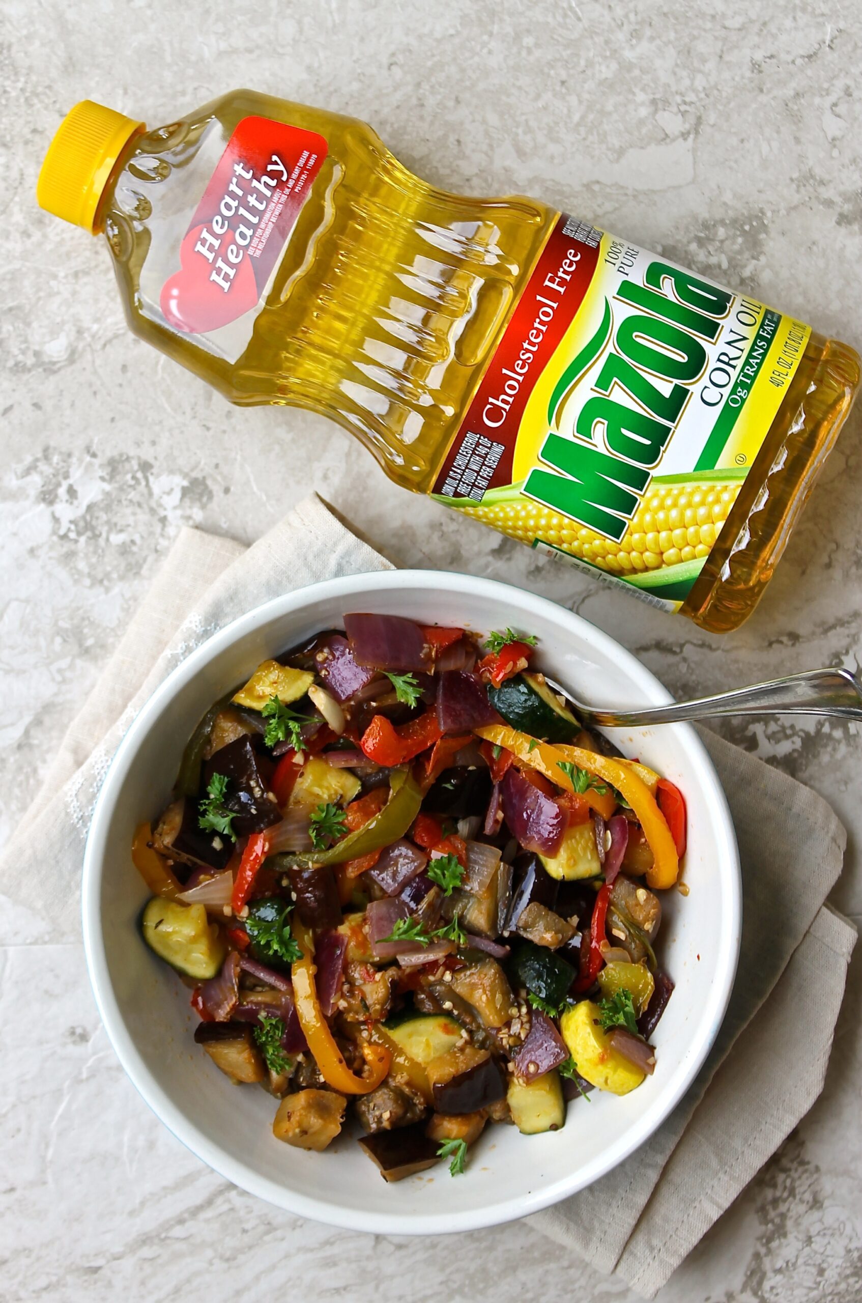 ratatouille con aceite de maíz