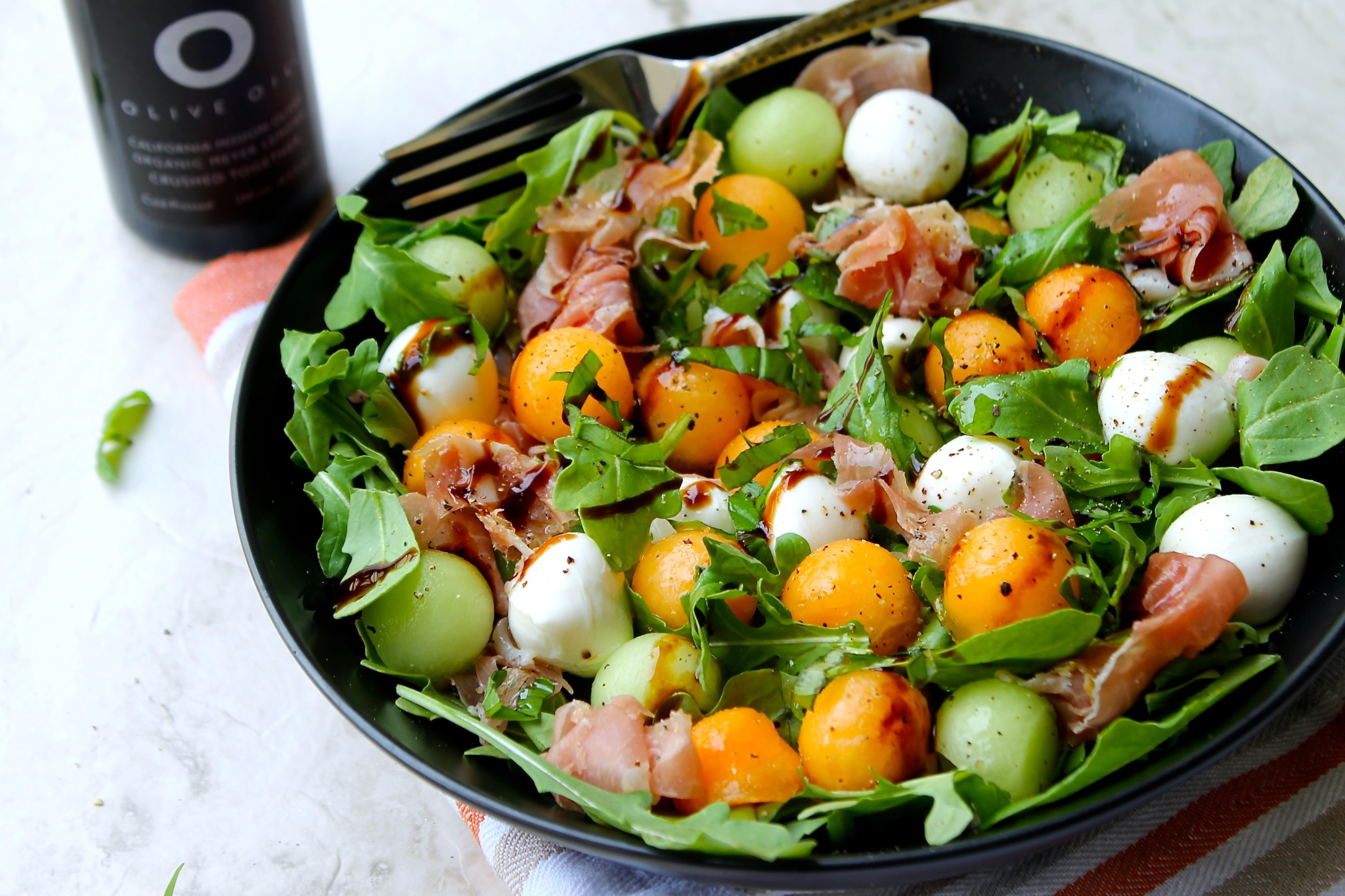 Antipasto de melón con jamón