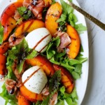 burrata grilled peach salad