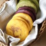 veggie colored arepas