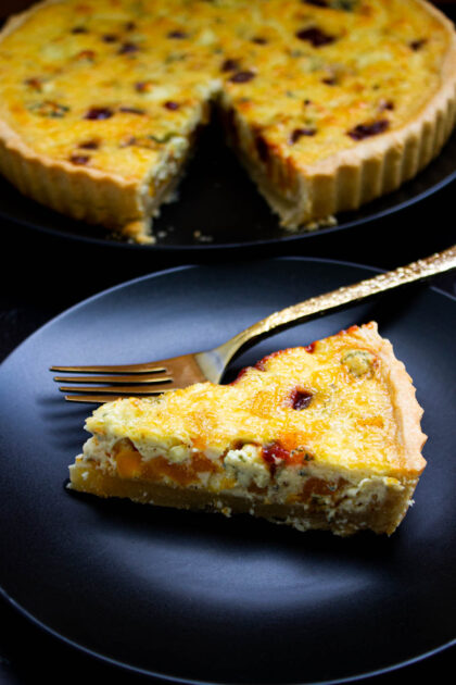 guava and gorgonzola quiche