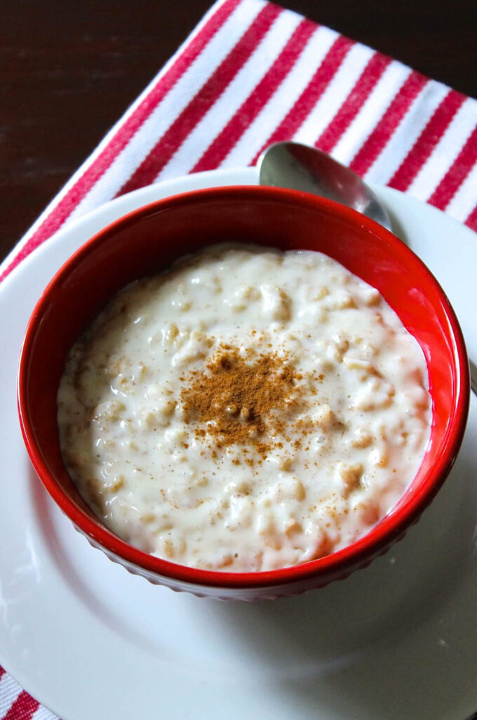 Avena con leche y canela