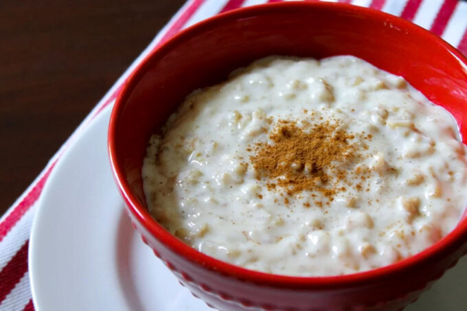 Avena con leche y canela