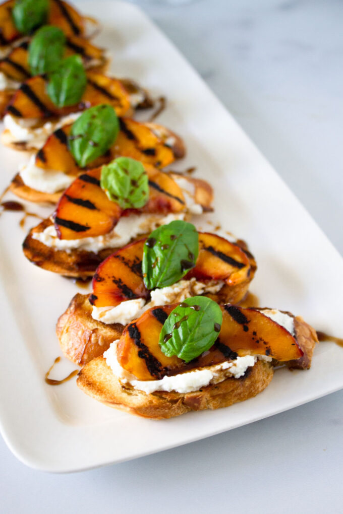 grilled peach and chevre bruschetta by enrilemoine