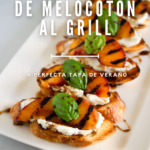Melocotón a la parrilla y queso de cabra.