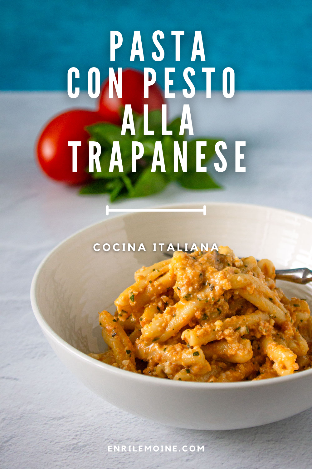 receta fácil de pesto alla trapanese.