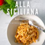 receta fácil de pesto alla siciliana o pesto alla trapanese.