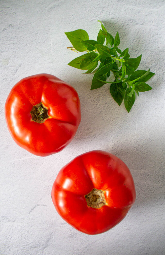 Two beefsteak tomatoes