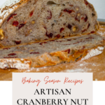 Artisan cranberry walnut bread.