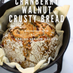 Easy No-Knead Cranberry Walnut Bread Recipe.