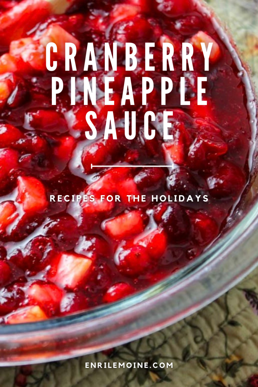 Fresh Cranberry and Pineapple Sauce image for Pinterest.