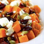 Butternut Squash salad with cranberries and feta.