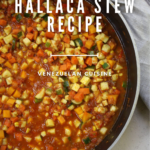 Vegetarian Hallaca Stew on a cauldron.