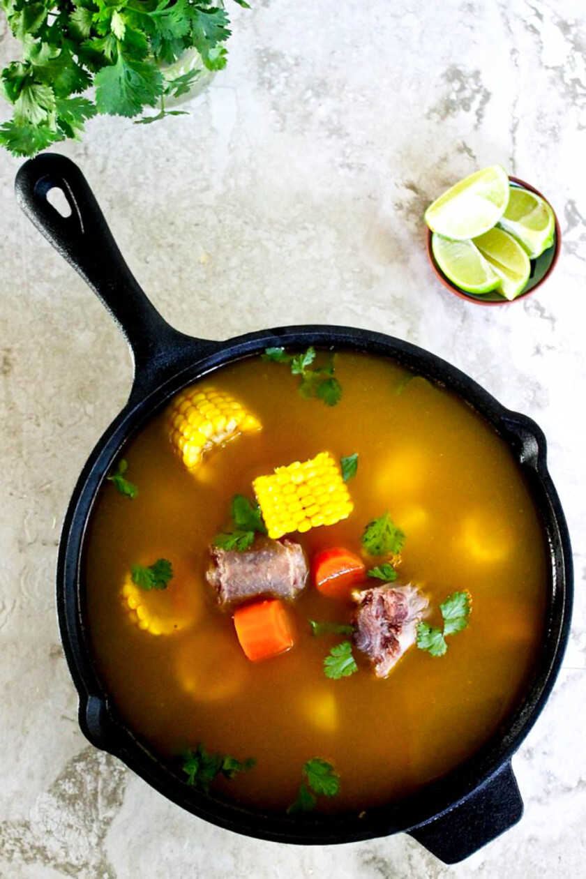 Venezuelan Hervido de rabo or oxtail soup.