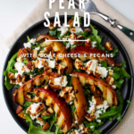 Grilled pear salad with goat cheese and pecans