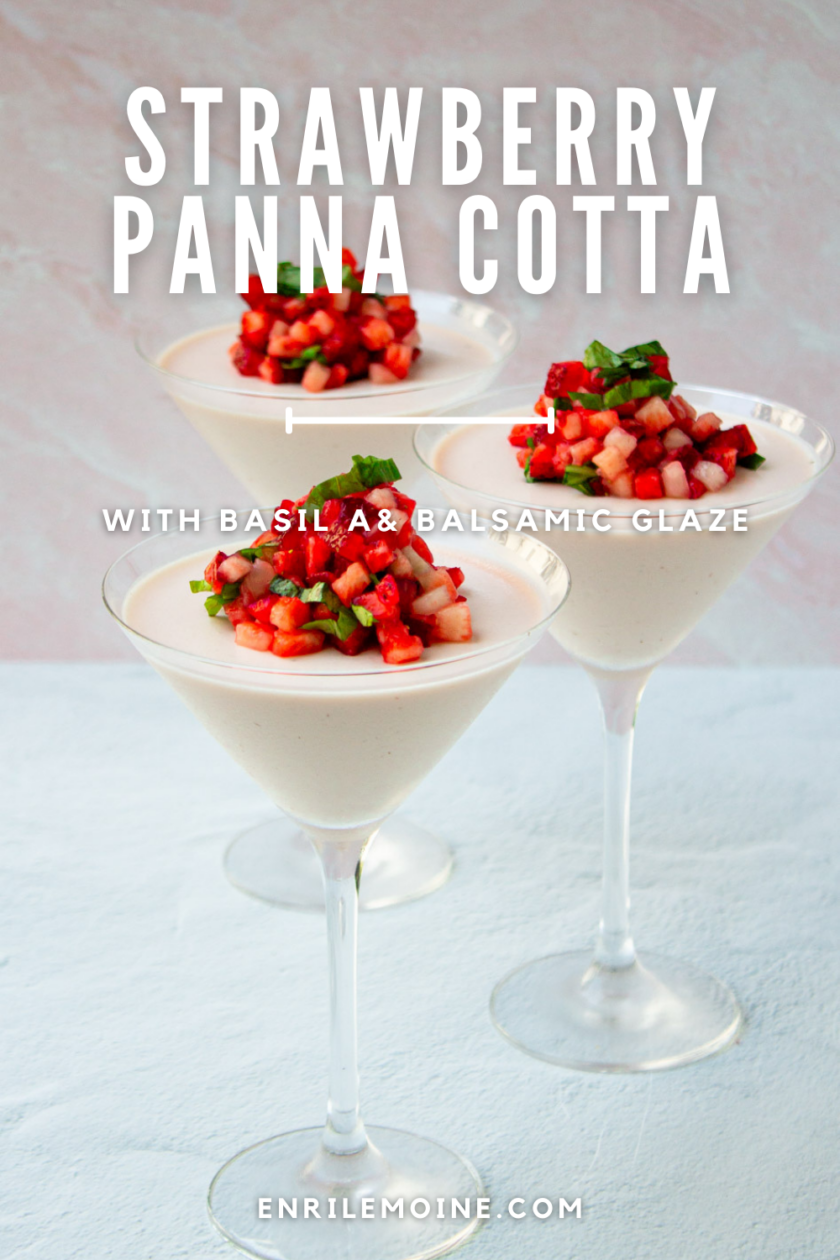 Strawberry Panna Cotta with Basil and Balsamic Reduction,Strawberry panna cotta recipe,strawberry panna cotta with basil and balsamic reductio recipe,strawberry panna cotta with basil and balsamic vinegar glaze,Strawberry Panna Cotta with Basil and Balsamic Vinegar Reduction,How to make Strawberry Panna Cotta with Basil and Balsamic Vinegar Reduction