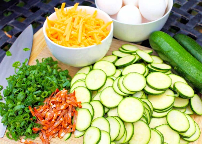 frittata de calabacín con chorizo