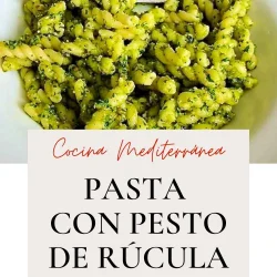 Pasta cn pesto de rucula y nueces